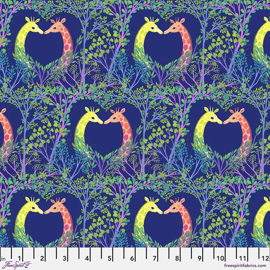 Love in the Trees Blue Cotton 44"/45" Fabric Per Yard Free Spirit Fabrics