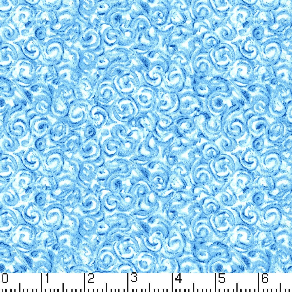Lt Blue Twister 45" Wide Cotton Fabric Per Yard