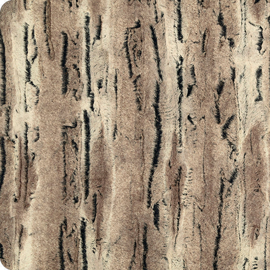 Pewter/Beige Luxe Cuddle Mountain Fox 58/60" Fabric Per Yard