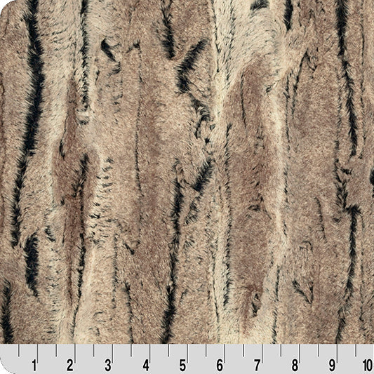 Pewter/Beige Luxe Cuddle Mountain Fox 58/60" Fabric Per Yard