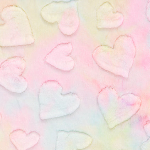 Pastel Luxe Cuddle Sorbet Hearts 58/60" Fabric Per Yard