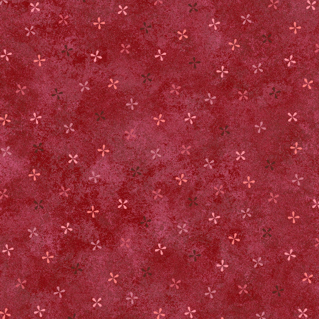 Red Operetta Pinwheel Petals Cotton 43"/44" Fabric Per Yard