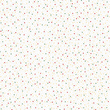 Dots Metallic White Multi Merry Mix 43"/44" Cotton Fabric Per Yard