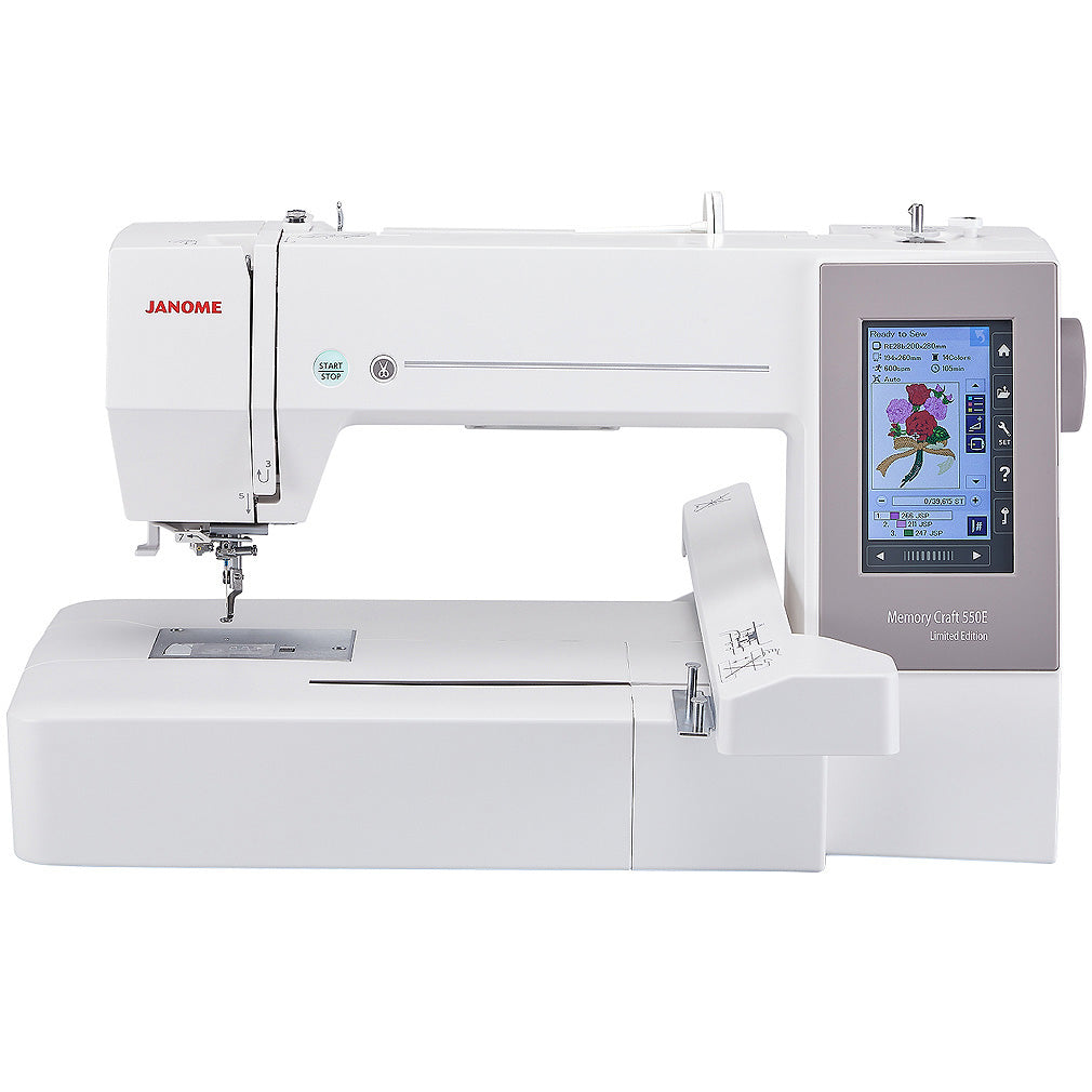 Janome Memory Craft 550E Limited Edition Embroidery Machine w/ FREE Bonus Bundle
