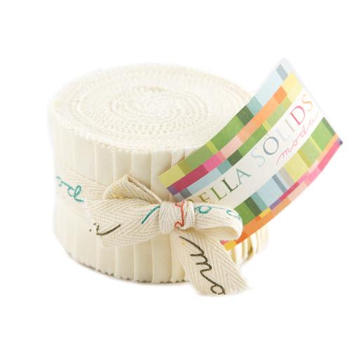 Ivory Bella Solids Junior Jelly Roll Precuts