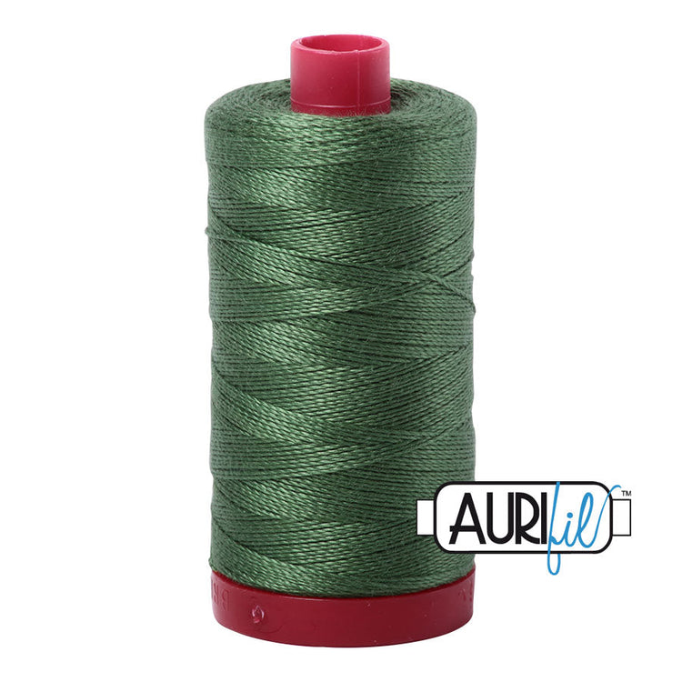 2890 Very Dark Grass Green Aurifil Cotton 12 WT Large Spool Aurifil