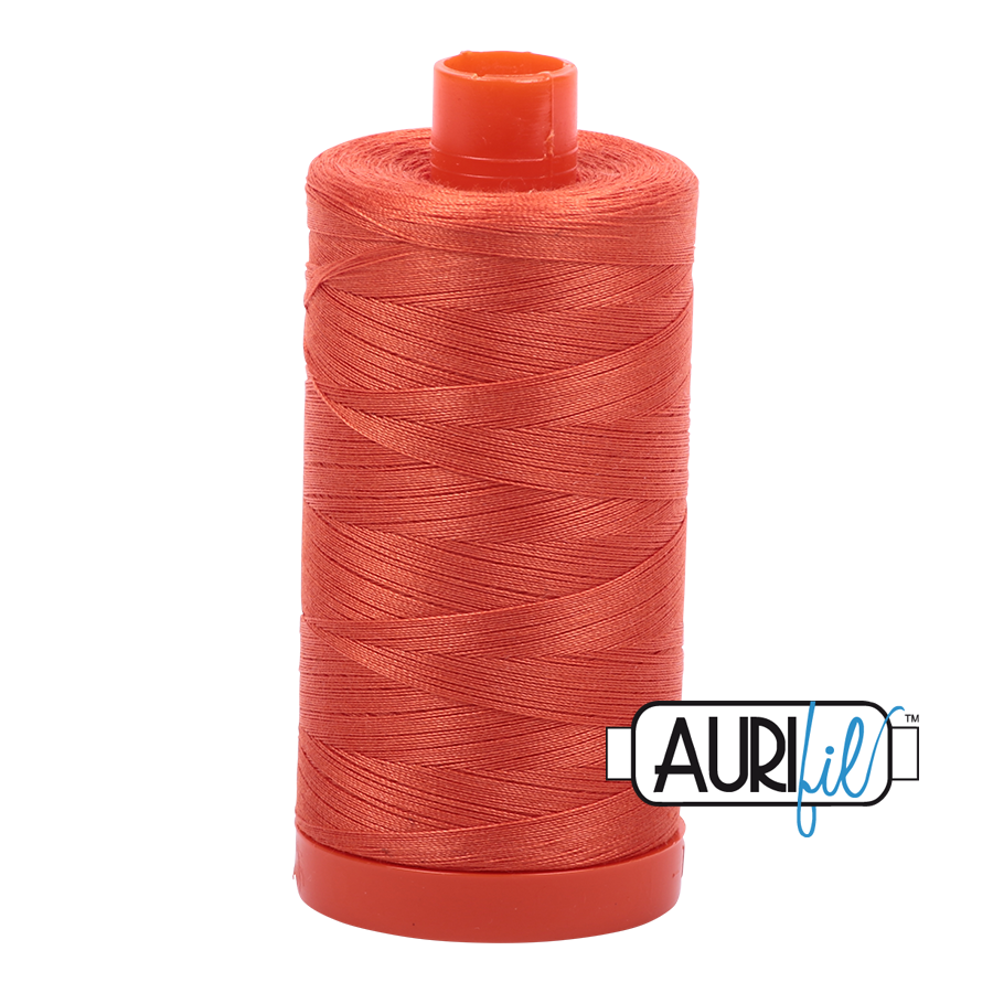 Aurifil 50wt Mako cotton thread dusty orange 1154 spool