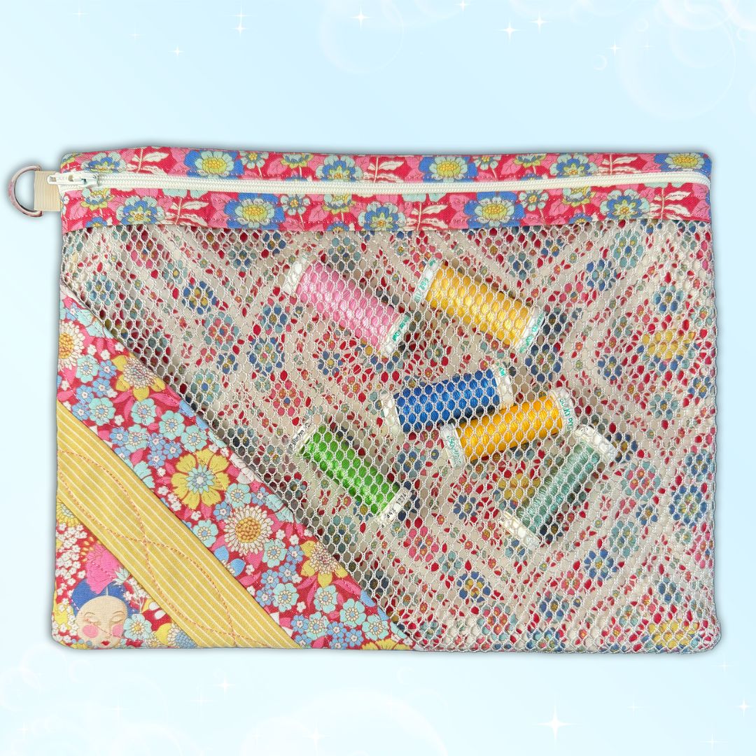 Make It Mesh Bag In the Hoop Machine Embroidery Design Set Pickle Pie Designs