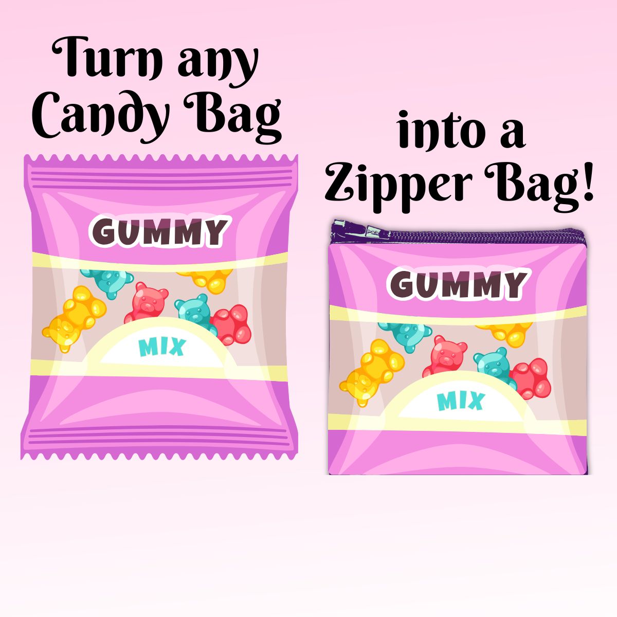 Make it Vinyl  Zipper Bags In the Hoop Machine Embroidery Design Set Pickle Pie Designs