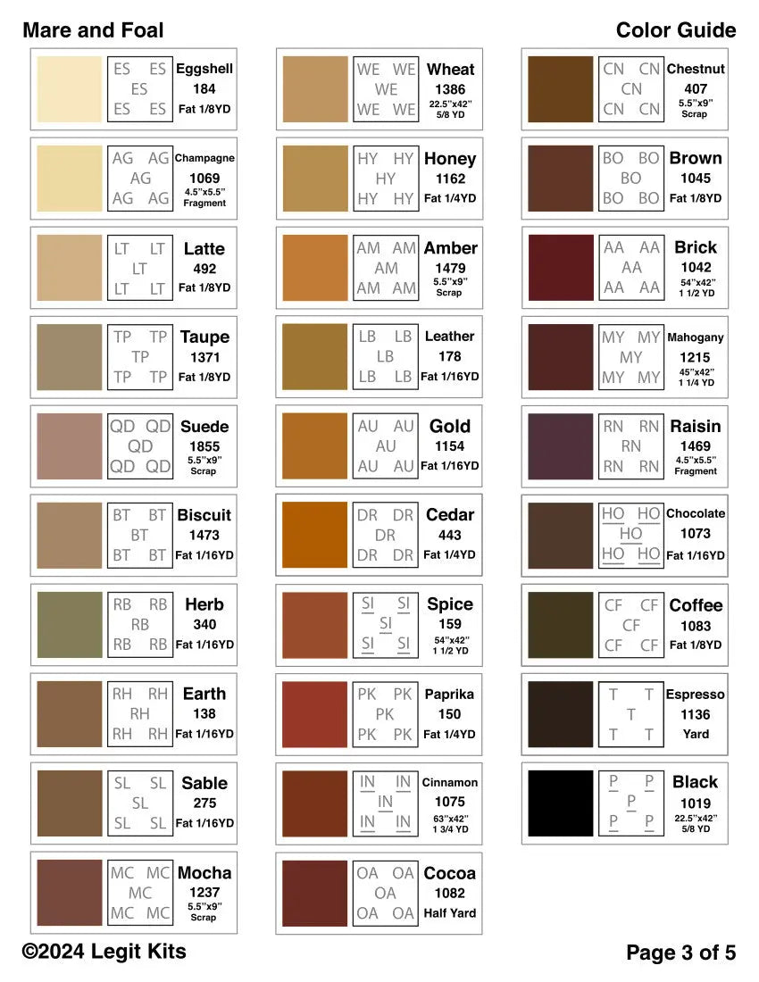 Mare & Foal Quilt Kit Legit Kits