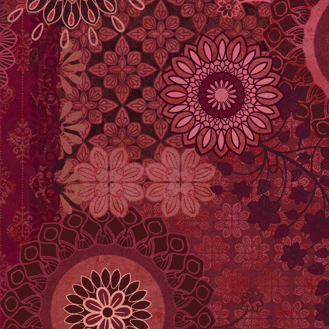 Maroon and Red Operetta Patchwork Cotton 43"/44" Fabric Per Yard