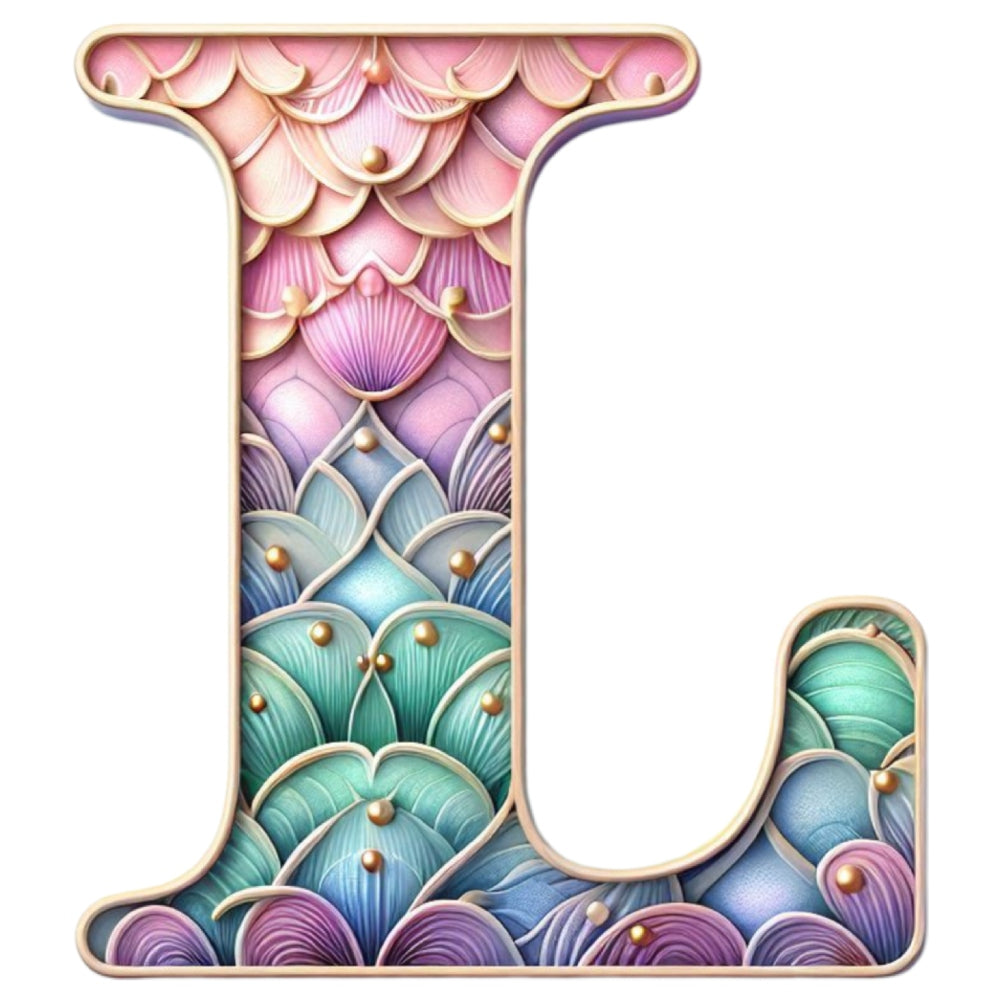 Mermaid Letter L Fabric Panel