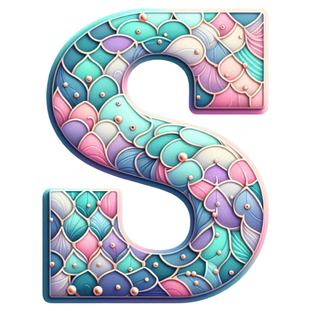 Mermaid Letter S Fabric Panel