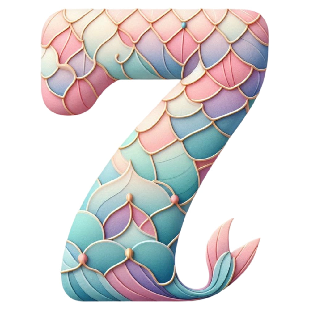 Mermaid Number 7 Fabric Panel QuiltingFabricPanels