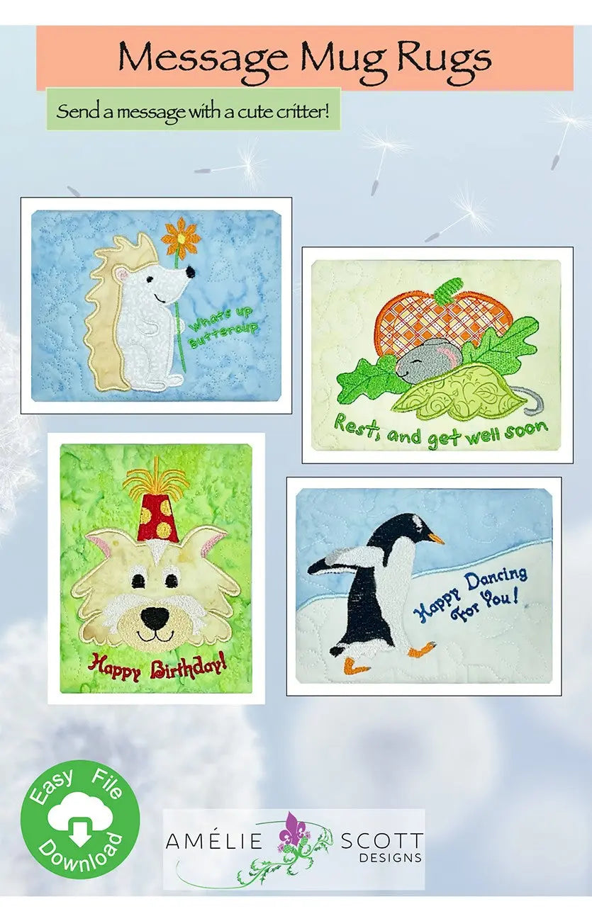 Message Therapy Rug Message Mug Rugs - Linda's Electric Quilters