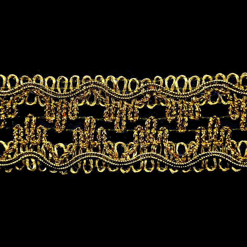 Metallic Braid Trim - 1 1/2" Width (25 Yard Roll) - PB-107-10 Gold