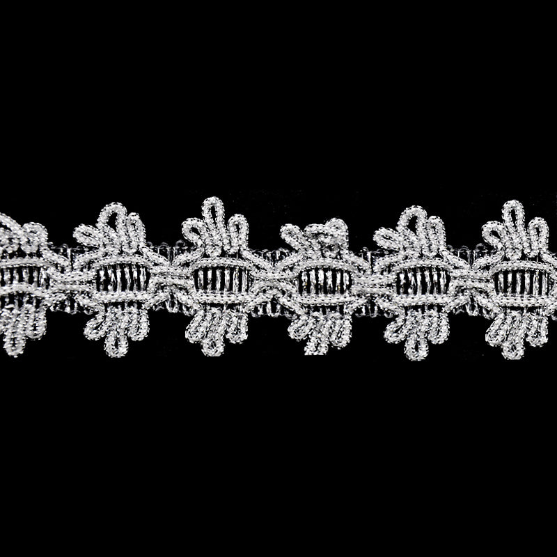 Metallic Braid Trim - 1" Width (25 Yard Roll) - PB-108-11 Silver