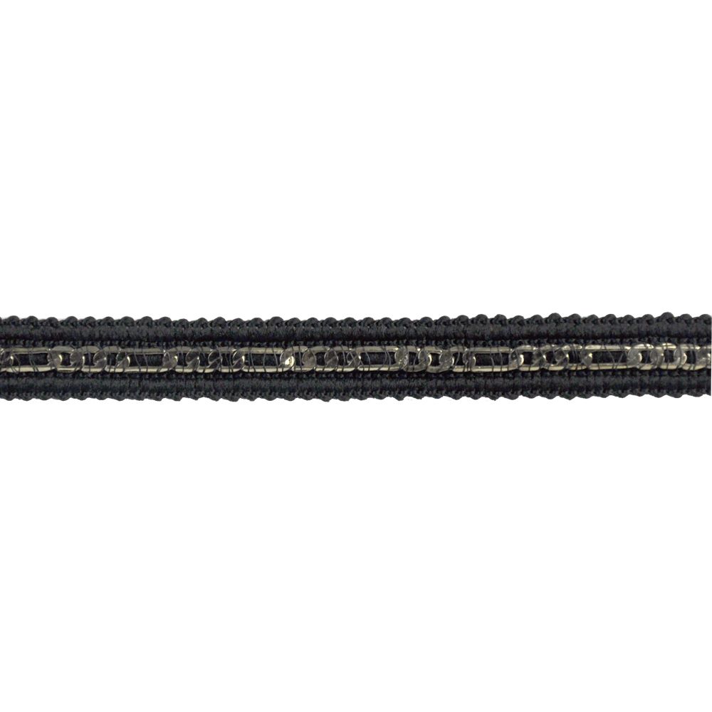Metallic Chain Trim -  1/2" width (10 Yard Roll) - BTC-50 Black/Silver