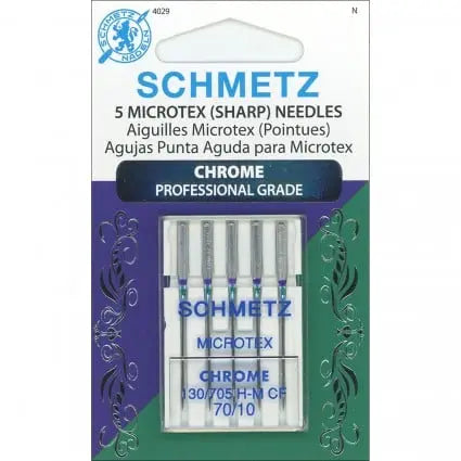 Microtex Chrome Needles by Schmetz (Professional Grade size 70/10) Schmetz