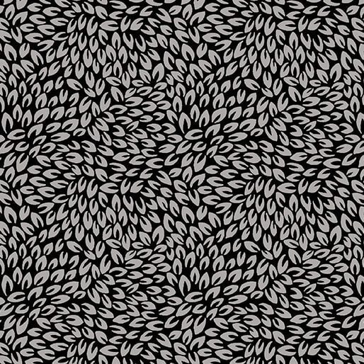 Benartex Midnight Rhapsody petal party black gray quilting cotton by the yard