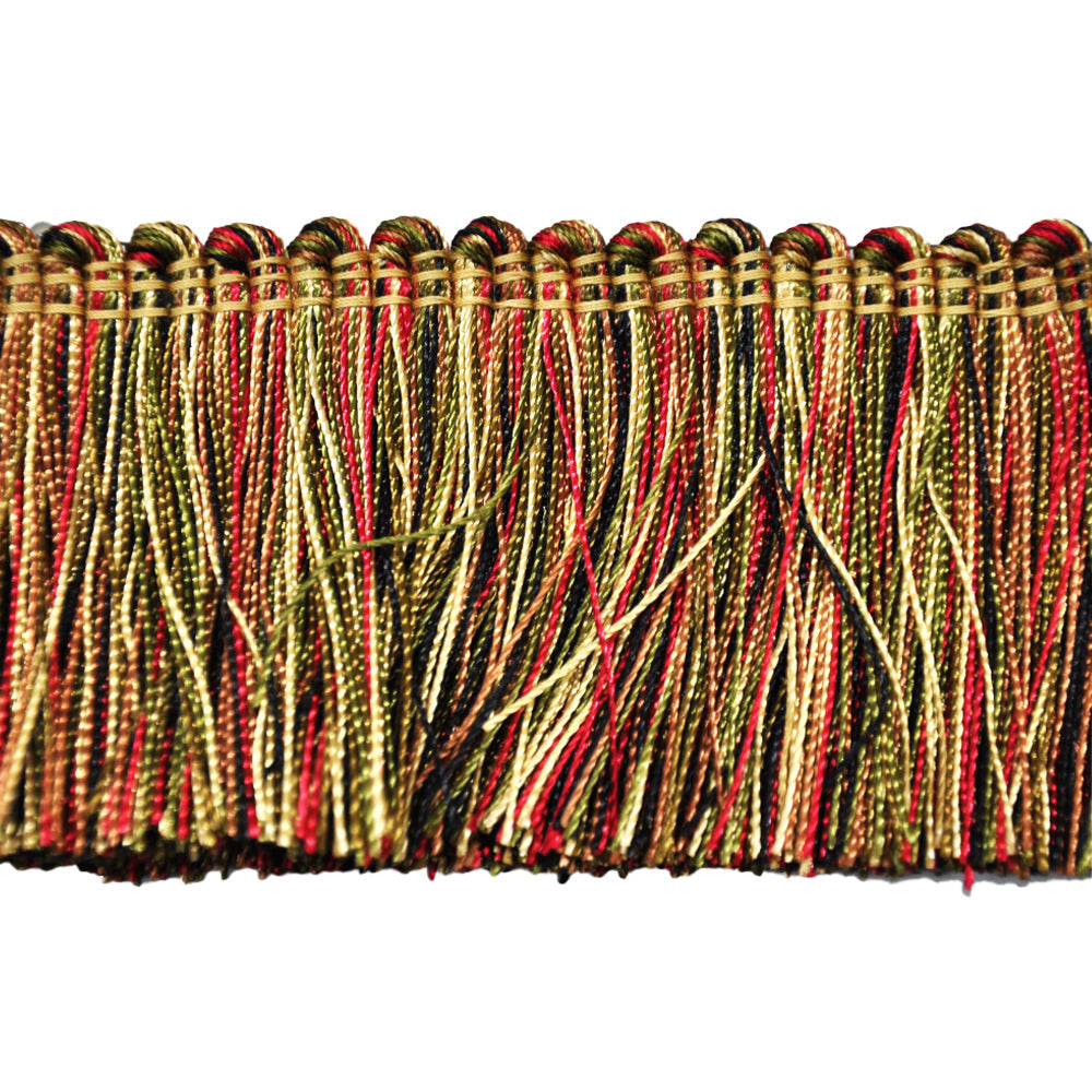 Milante Collection 2" Brush Fringe (25 YD ROLL) - BF-1480-02/36 Red & Green