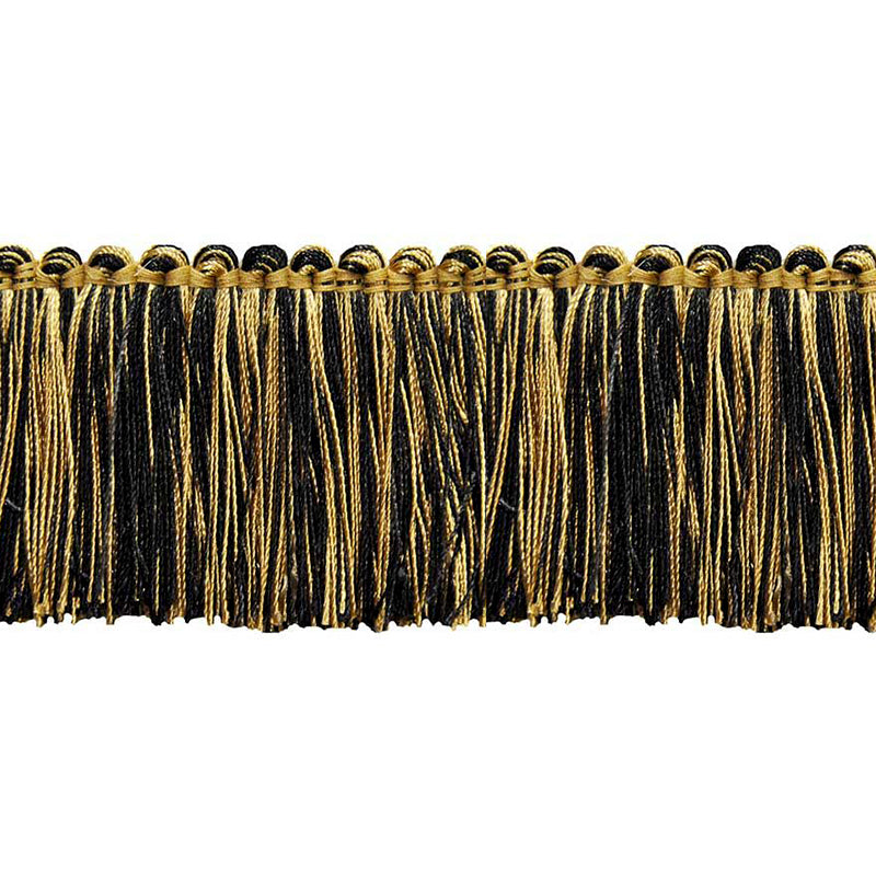 Milante Collection - 2" Brush Fringe (25 YD ROLL) - BF-1480-02/38 Black & Toffee