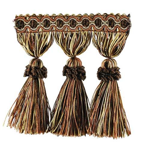 Milante Collection - 3 1/2" Tassel Fringe (25 Yard Roll) - BF-1478-06/38 Brown and Toffee