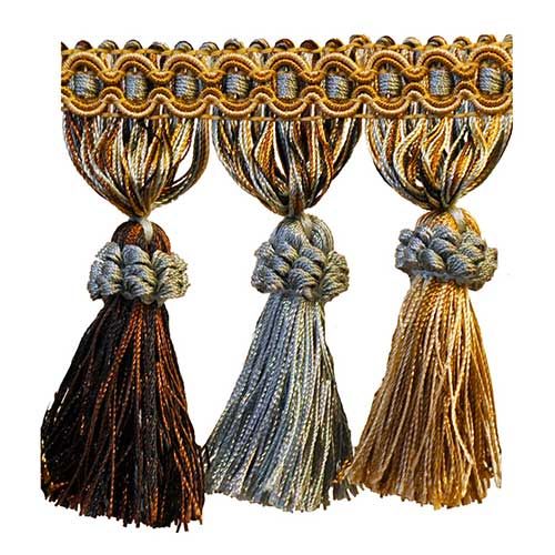 Milante Collection - 3 1/2" Tassel Fringe (25 Yard Roll) - BF-1478-11/06 Grey and Brown