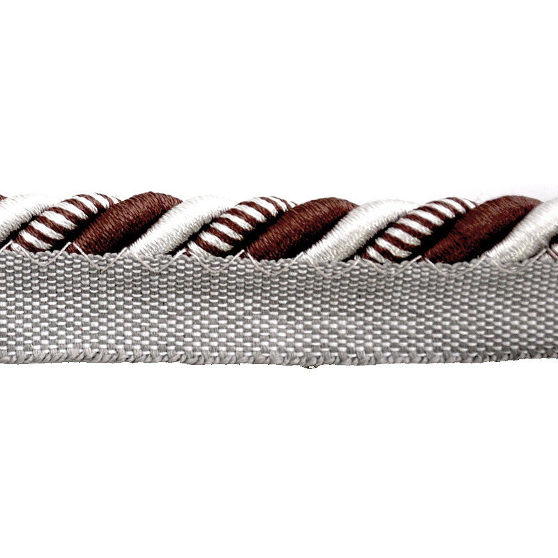 Milante Collection - 3/8" CORD WITH LIP (50 Yard Roll) - BC-1023-03/66 Brown and Silver