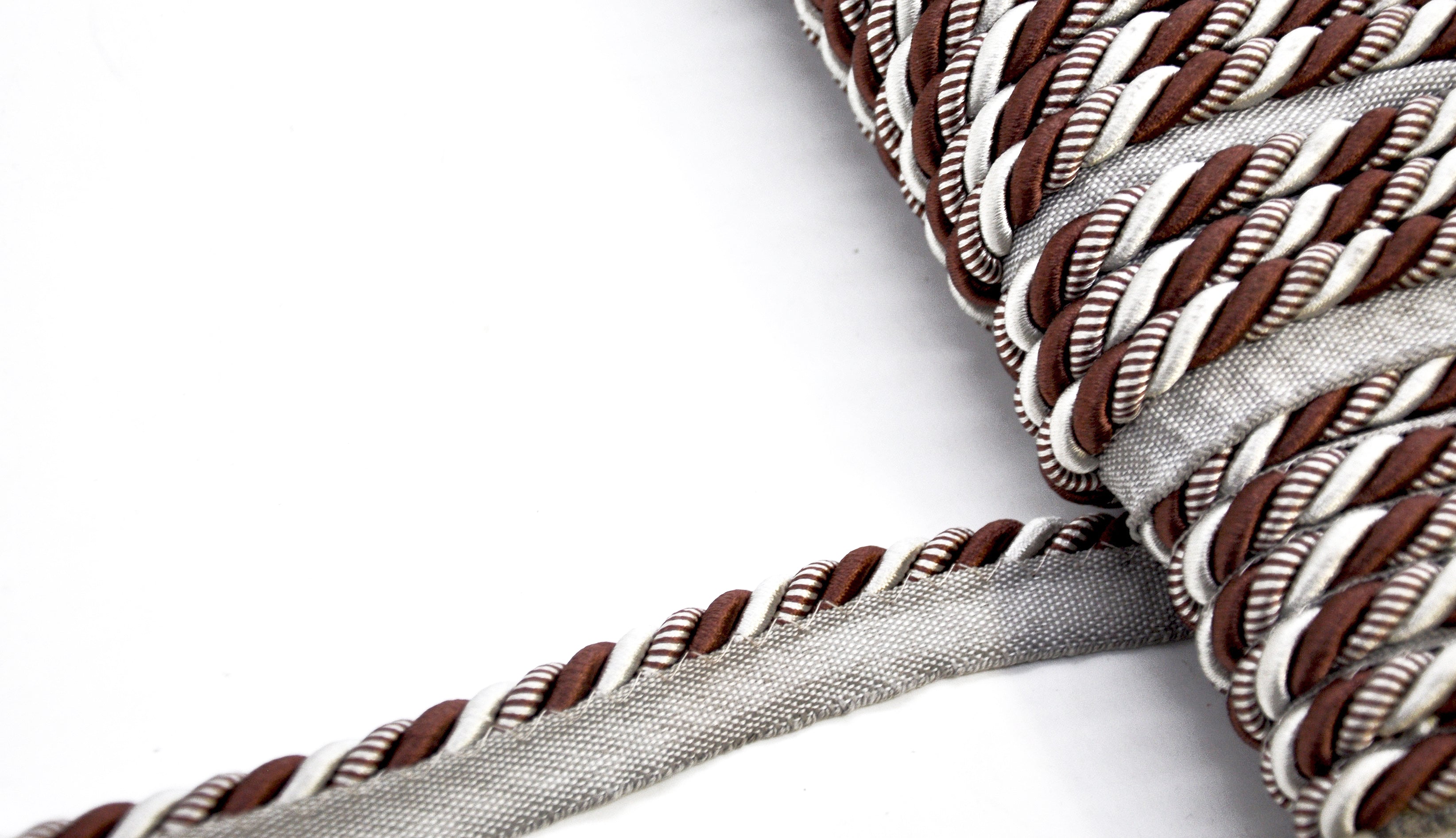 Milante Collection - 3/8" CORD WITH LIP (50 Yard Roll) - BC-1023-03/66 Brown and Silver