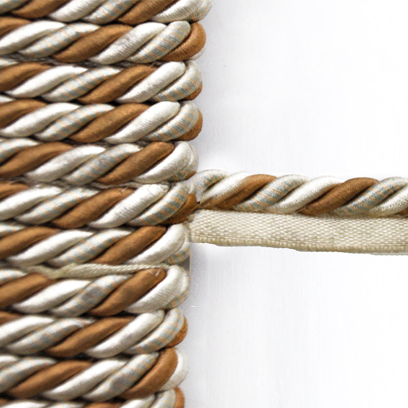 Milante Collection - 3/8" CORD WITH LIP (50 Yard Roll) - BC-1023-16/33 Gold and Ivory