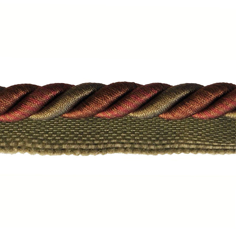 Milante Collection - 3/8" CORD WITH LIP (50 Yard Roll) - BC-1023-88/06 Dark Brick and Brown