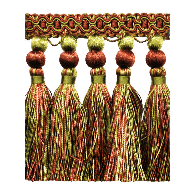 Milante Collection - 4 1/2" Tassel Fringe (25 Yard Roll) - BF-1477-06/36 Brown and Olive