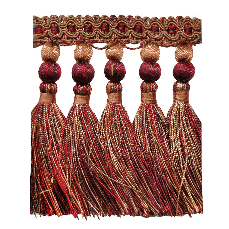 Milante Collection - 4 1/2" Tassel Fringe (25 Yard Roll) - BF-1477-17/09 Red and Melon