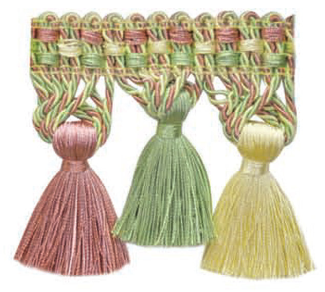 Milante Collection - 4" Tassel Fringe (25 Yard Roll) - BF-1479-20/14 Pink and Kiwi