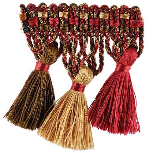 Milante Collection - 4" Tassel Fringe (25 Yard Roll) - BF-1479-22/10 Red and Gold