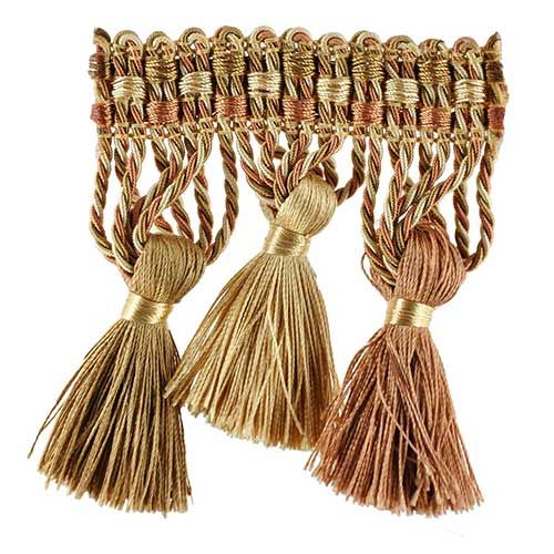 Milante Collection - 4" Tassel Fringe (25 Yard Roll) - BF-1479-61/18 Mocha and Rust