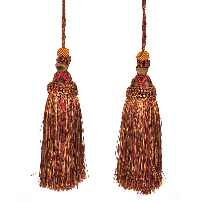 Milante Collection - 8" Length TASSEL - BT-509-06/18 Burgundy and Gold (2 Pieces per Pack)
