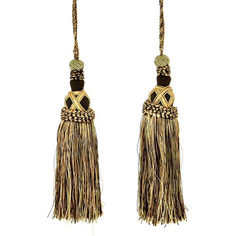 Milante Collection - 8" Length TASSEL - BT-509-10/25 Gold and Hunter Green (2 Pieces per Pack)