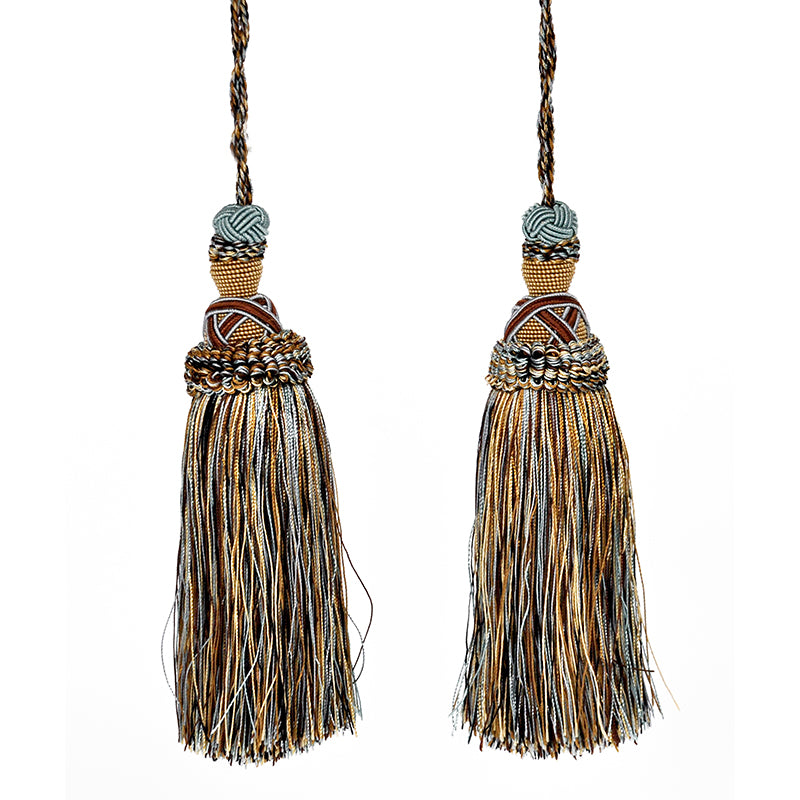 Milante Collection - 8" Length TASSEL - BT-509-11/06 Turquoise and Brown (2 Pieces per Pack)