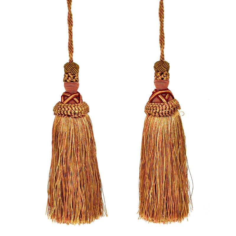 Milante Collection - 8" Length TASSEL - BT-509-61/18 Mocha and Rust (2 Pieces per Pack)