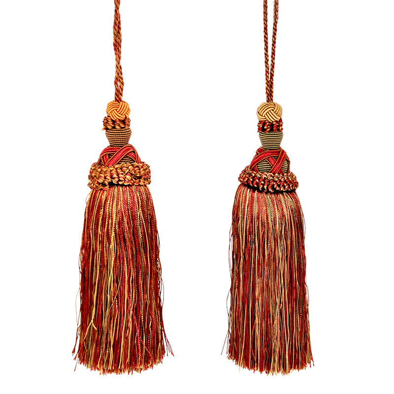 Milante Collection - 8" Length TASSEL - BT-509-88/06 Dark Brick and Brown (2 Pieces per Pack)