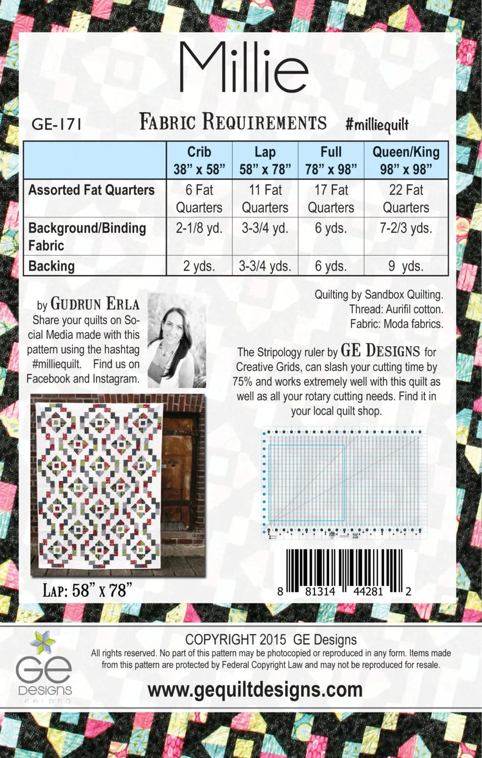 Millie Fat Quarter Pattern 171 GE Designs