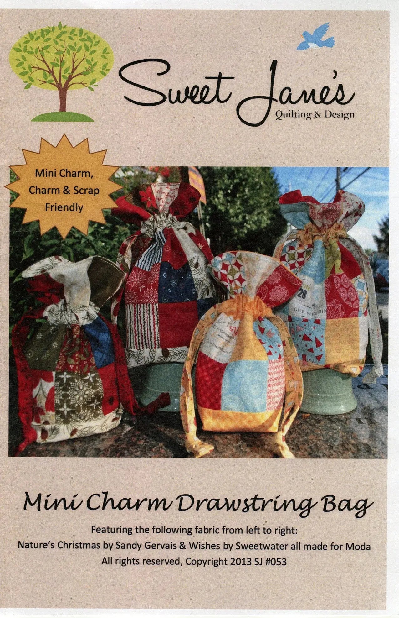 Mini Charm Drawstring Bag - Linda's Electric Quilters