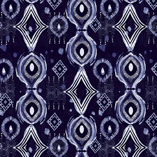 Mirrors Indigo Affinity Cotton 44"/45" Fabric Per Yard Benartex Inc