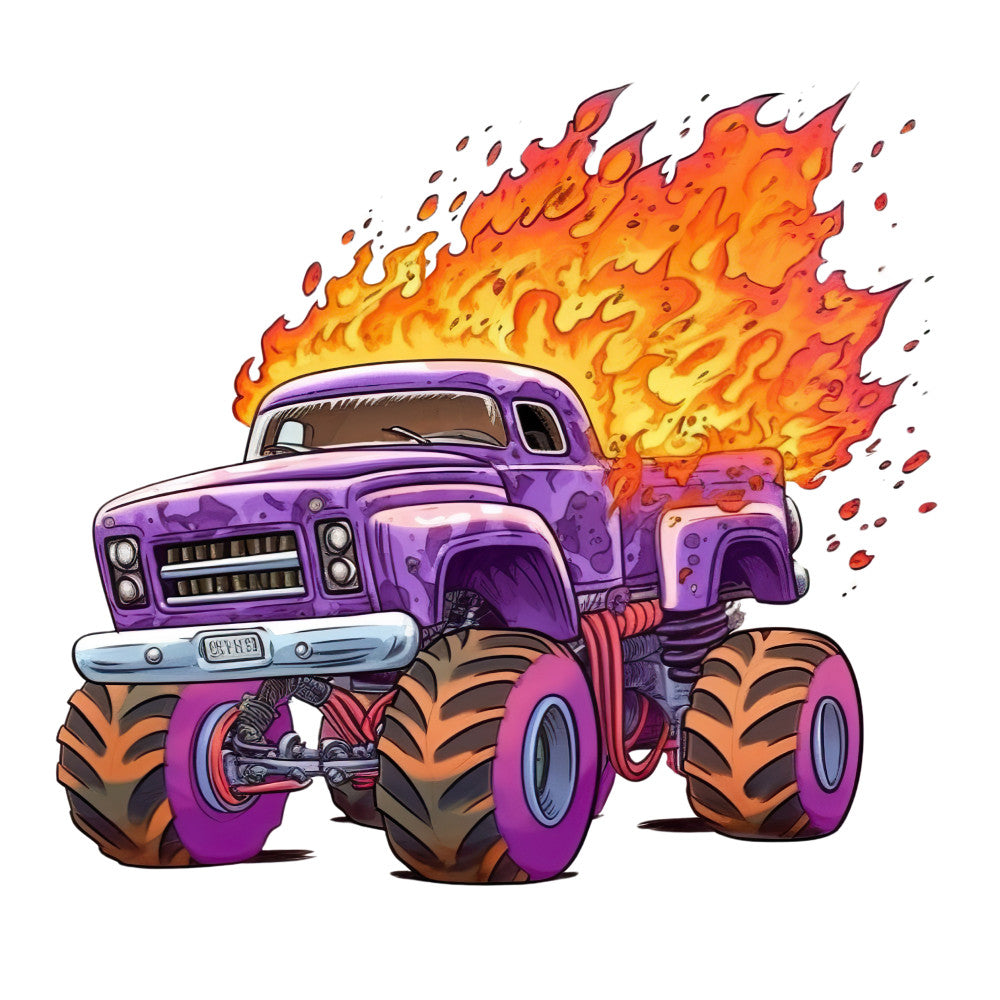 Monster Truck Crushes Fabric Panel 8