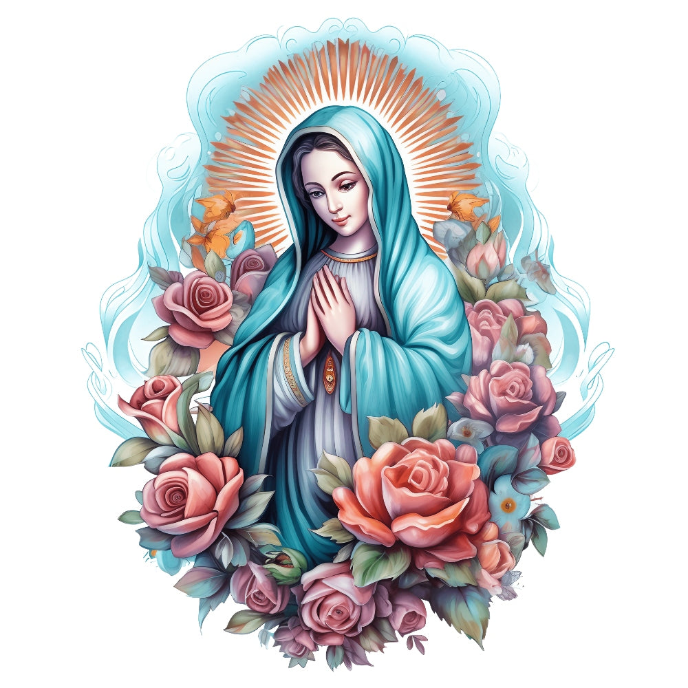 Mother Mary Catholic Fabric Panel 5 QuiltingFabricPanels