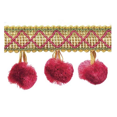 Mulberry Collection-2" length-SILK POM POM FRINGE-BF-4006-80/61