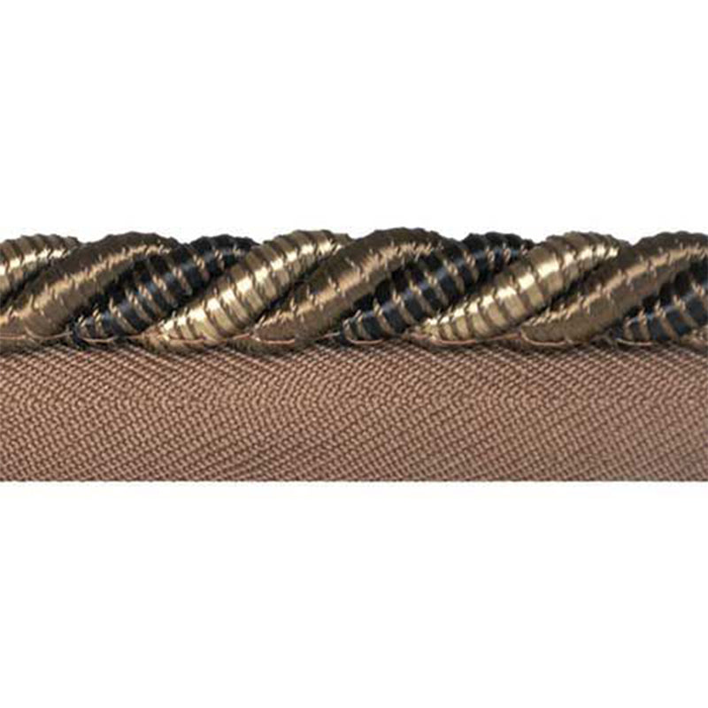 Mulberry Collection - 3/8" Width CORD WITH LIP (25 Yard Roll) - BC-10003-02/06 Black and Brown