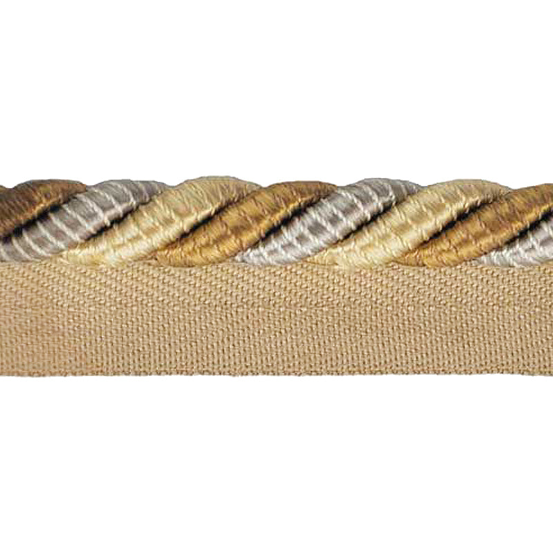Mulberry Collection - 3/8" Width CORD WITH LIP (25 Yard Roll) - BC-10003-82/11 Taupe and Grey